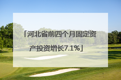 河北省前四个月固定资产投资增长7.1%