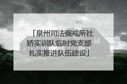 泉州司法强戒所社矫实训队临时党支部扎实推进队伍建设