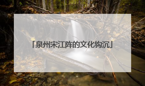 泉州宋江阵的文化钩沉
