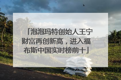 泡泡玛特创始人王宁财富再创新高，进入福布斯中国实时榜前十