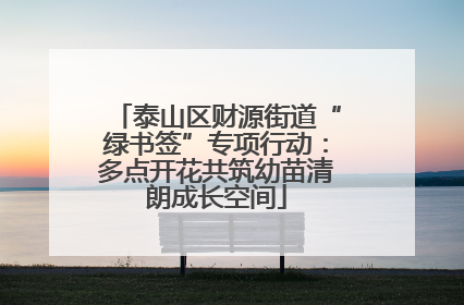 泰山区财源街道“绿书签”专项行动：多点开花共筑幼苗清朗成长空间
