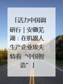 活力中国调研行｜安徽芜湖：在机器人生产企业埃夫特看“中国智造”