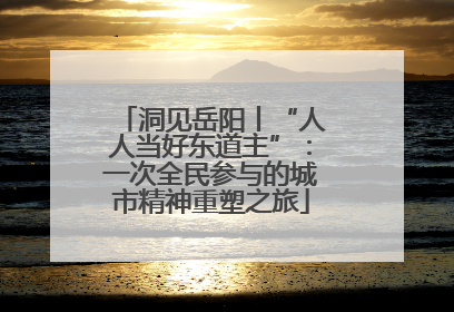 洞见岳阳丨“人人当好东道主”：一次全民参与的城市精神重塑之旅