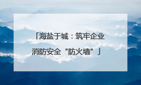 海盐于城：筑牢企业消防安全“防火墙”