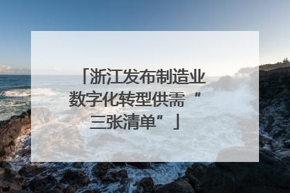 浙江发布制造业数字化转型供需“三张清单”