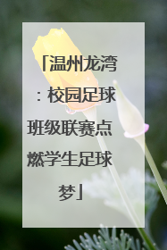 温州龙湾：校园足球班级联赛点燃学生足球梦