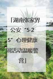 湖南张家界公安“5·25”心理健康周活动温暖警营