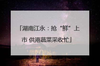 湖南江永：抢“鲜”上市 供港蔬菜采收忙