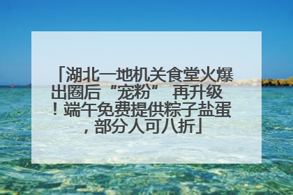 湖北一地机关食堂火爆出圈后“宠粉” 再升级！端午免费提供粽子盐蛋，部分人可八折