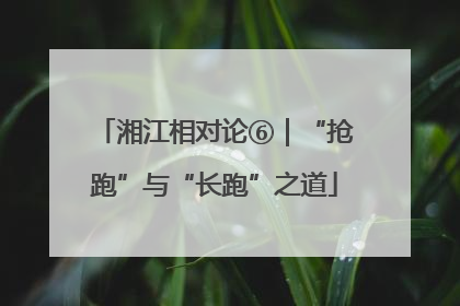 湘江相对论⑥｜“抢跑”与“长跑”之道
