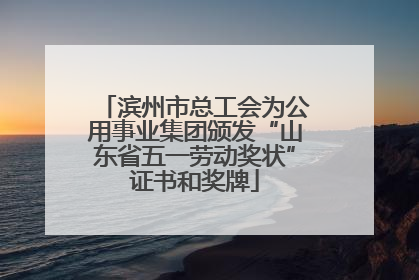 滨州市总工会为公用事业集团颁发“山东省五一劳动奖状”证书和奖牌