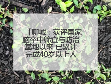 聊城：获评国家脑卒中筛查与防治基地以来 已累计完成40岁以上人群筛查干预40余万人次