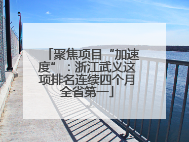 聚焦项目“加速度”：浙江武义这项排名连续四个月全省第一