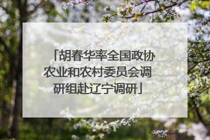 胡春华率全国政协农业和农村委员会调研组赴辽宁调研
