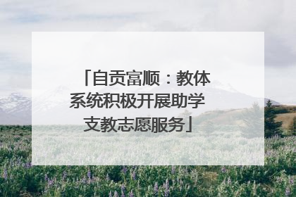 自贡富顺：教体系统积极开展助学支教志愿服务
