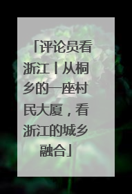 评论员看浙江丨从桐乡的一座村民大厦，看浙江的城乡融合