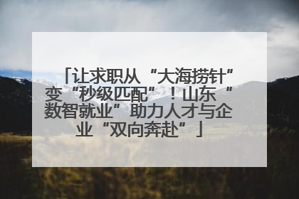 让求职从“大海捞针”变“秒级匹配”！山东“数智就业”助力人才与企业“双向奔赴”