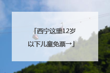 西宁这里12岁以下儿童免票→