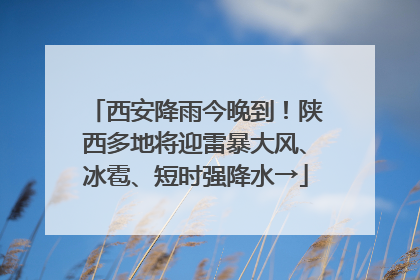 西安降雨今晚到！陕西多地将迎雷暴大风、冰雹、短时强降水→