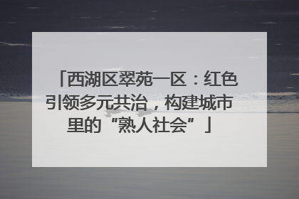西湖区翠苑一区：红色引领多元共治，构建城市里的“熟人社会”