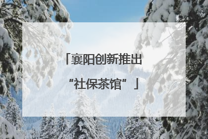 襄阳创新推出“社保茶馆”