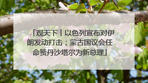 观天下丨以色列宣布对伊朗发动打击；蒙古国议会任命赞丹沙塔尔为新总理