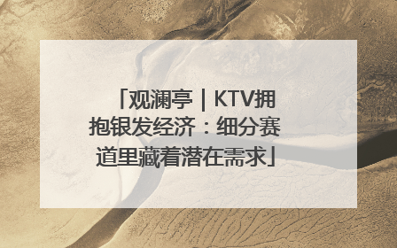 观澜亭｜KTV拥抱银发经济：细分赛道里藏着潜在需求