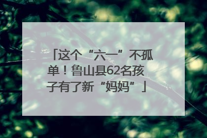 这个“六一”不孤单！鲁山县62名孩子有了新“妈妈”