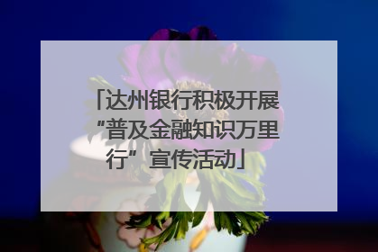 达州银行积极开展“普及金融知识万里行”宣传活动