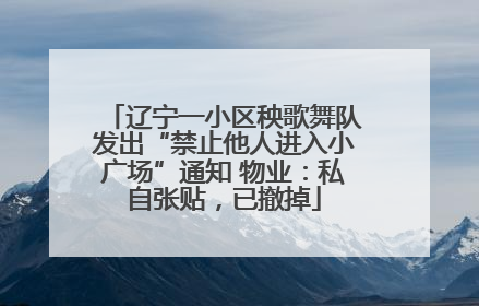 辽宁一小区秧歌舞队发出“禁止他人进入小广场”通知 物业：私自张贴，已撤掉