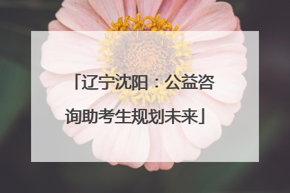 辽宁沈阳：公益咨询助考生规划未来