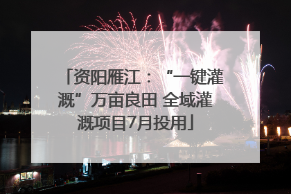 资阳雁江：“一键灌溉”万亩良田 全域灌溉项目7月投用