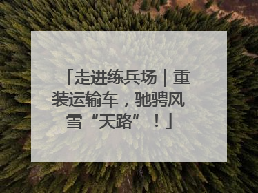 走进练兵场｜重装运输车，驰骋风雪“天路”！