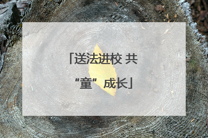 送法进校 共“童”成长
