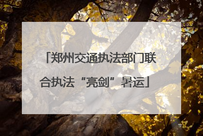 郑州交通执法部门联合执法“亮剑”暑运