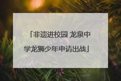 非遗进校园 龙泉中学龙狮少年申请出战