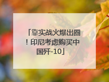 靠实战火爆出圈！印尼考虑购买中国歼-10
