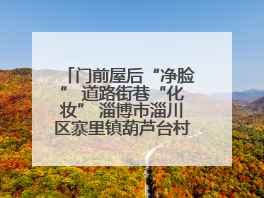 门前屋后“净脸” 道路街巷“化妆” 淄博市淄川区寨里镇葫芦台村的“美丽嬗变”