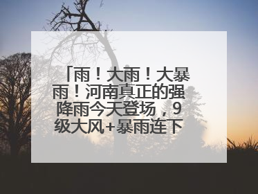 雨！大雨！大暴雨！河南真正的强降雨今天登场，9级大风+暴雨连下3天！
