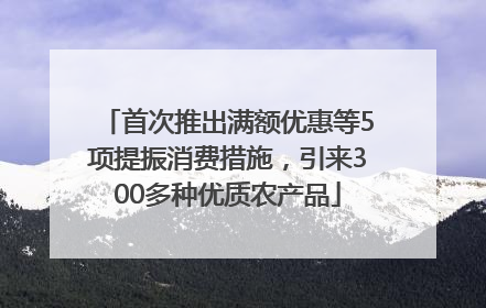 首次推出满额优惠等5项提振消费措施，引来300多种优质农产品