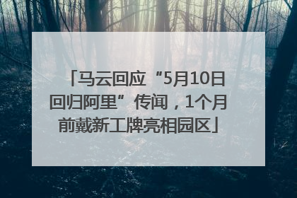 马云回应“5月10日回归阿里”传闻，1个月前戴新工牌亮相园区