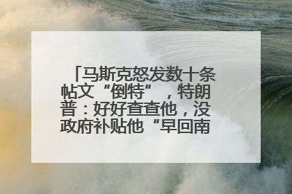 马斯克怒发数十条帖文“倒特”，特朗普：好好查查他，没政府补贴他“早回南非老家”了