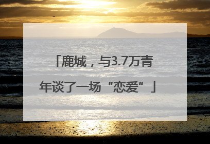 鹿城，与3.7万青年谈了一场“恋爱”