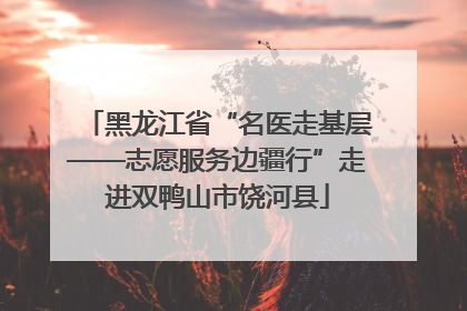 黑龙江省“名医走基层——志愿服务边疆行”走进双鸭山市饶河县