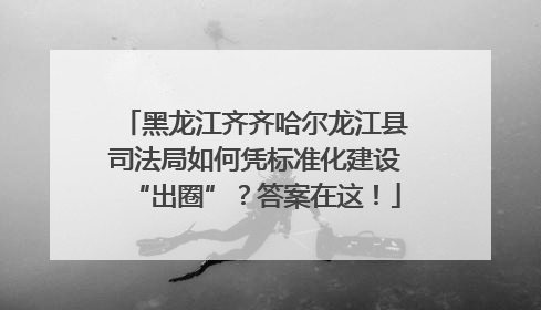 黑龙江齐齐哈尔龙江县司法局如何凭标准化建设“出圈”？答案在这！