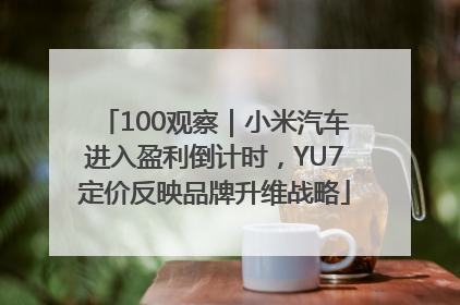 100观察｜小米汽车进入盈利倒计时，YU7定价反映品牌升维战略