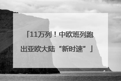 11万列！中欧班列跑出亚欧大陆“新时速”