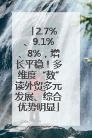 2.7%、9.1%、8%，增长平稳！多维度“数”读外贸多元发展、综合优势明显