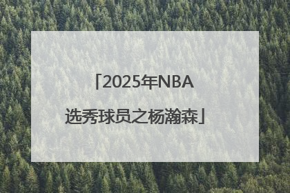 2025年NBA选秀球员之杨瀚森