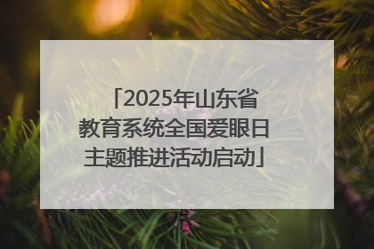 2025年山东省教育系统全国爱眼日主题推进活动启动